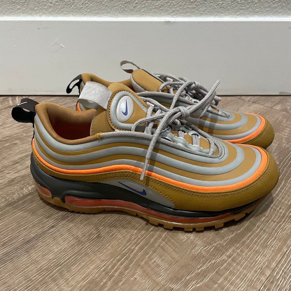 Nike Mens Air Max 97 Winter Utility 6.5 Wheat Silver Orange Sneakers BQ5615-200